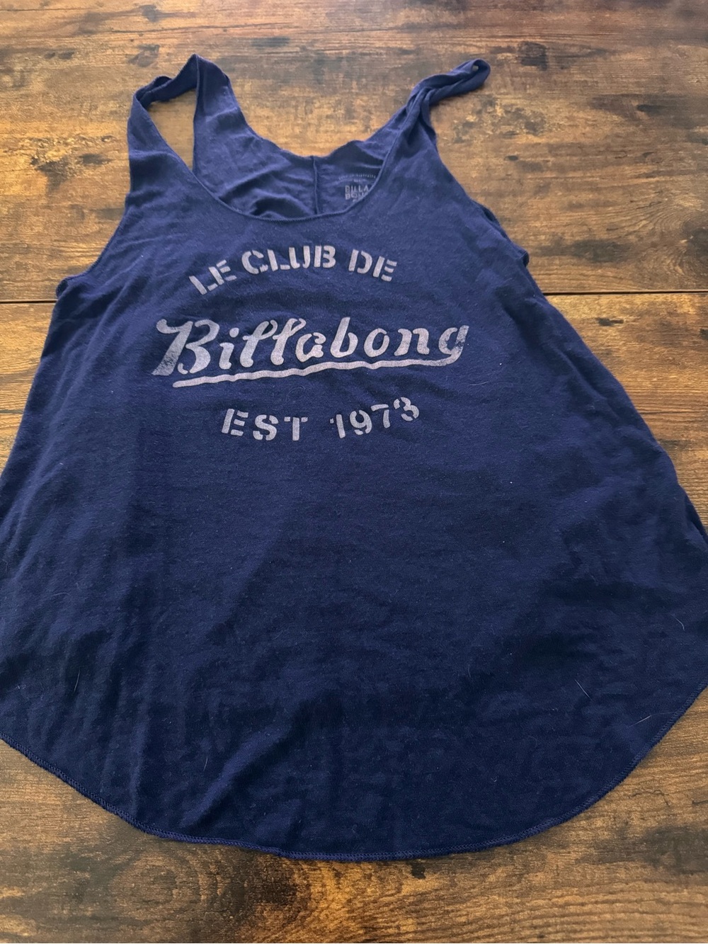 Billabong Navy Graphic Racerback Tank Top
